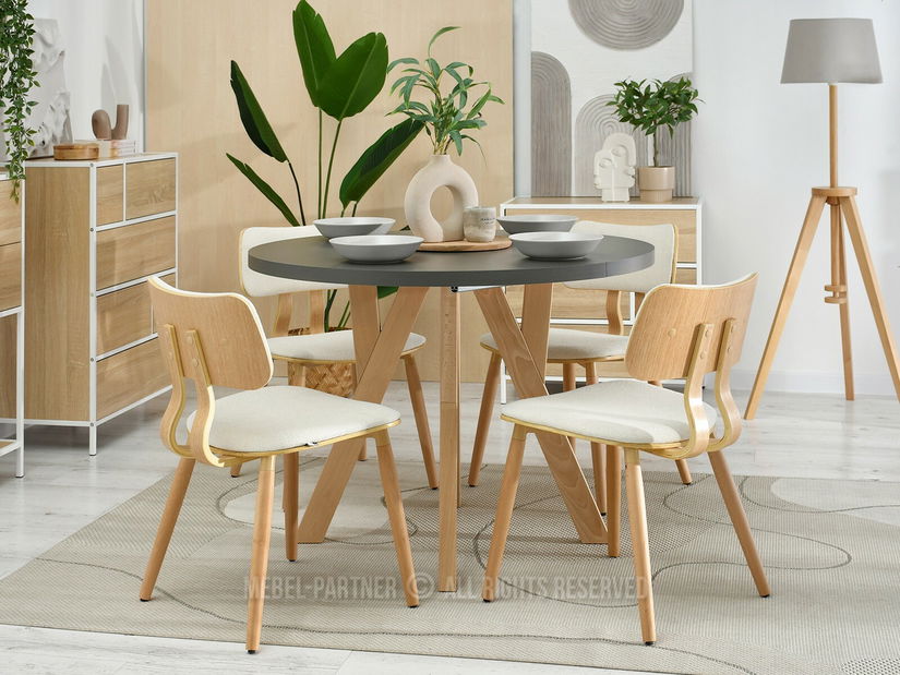 Stolička Woodyman (krémová + dub)