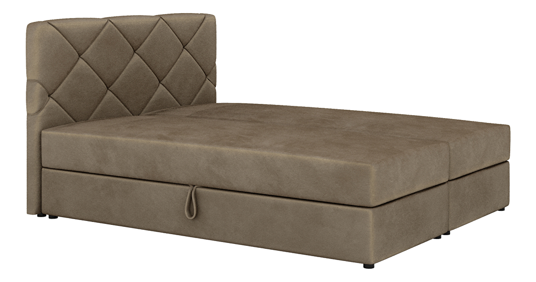Kontinentálna posteľ 160x200 cm Karum Comfort (svetlohnedá) (s roštom a matracom)
