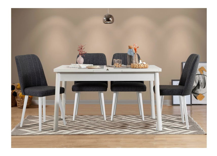 Set mobilier sufragerie Vlasta 5 (alb + antracit) (pentru 4 persoane)