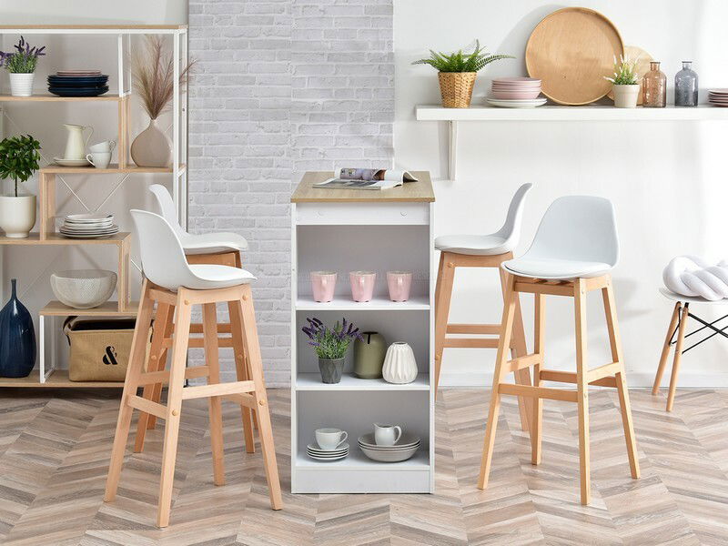 Stolička Evan (biela + buk)