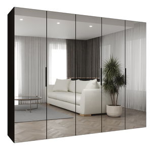 Šatníková skriňa 250 cm Mirabella 3 (čierna + čierna)