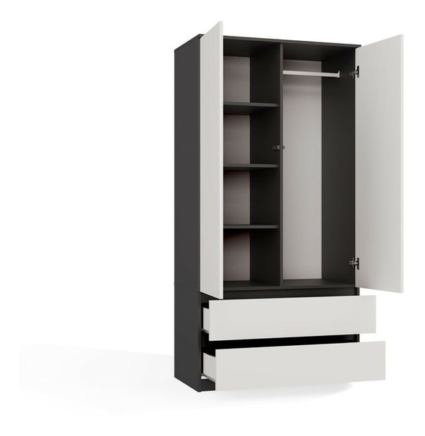 Šatníková skriňa Musecalo 1 (antracit + biela)