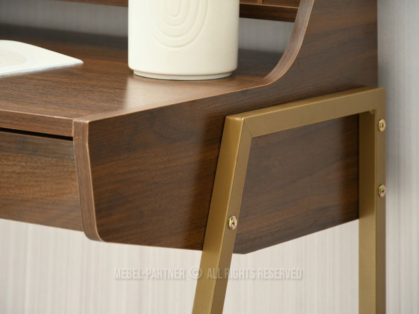 Masă PC Borge (nuc + auriu)