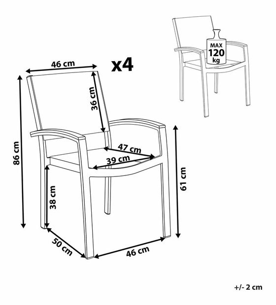 Set scaune 6 buc. Pero (gri)