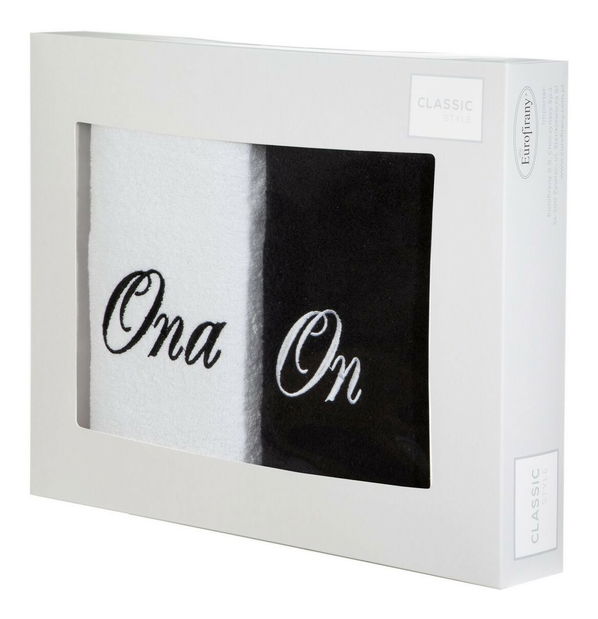Set ručnika 70x140 cm Couple (bijela + crna)
