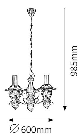 Függesztett lámpa Enna 7860 (fekete + bronz + dió)