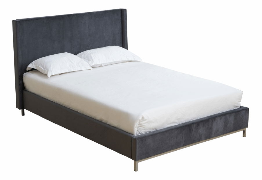 Pat matrimonial 140 cm Tinrum (gri) (cu somieră) 