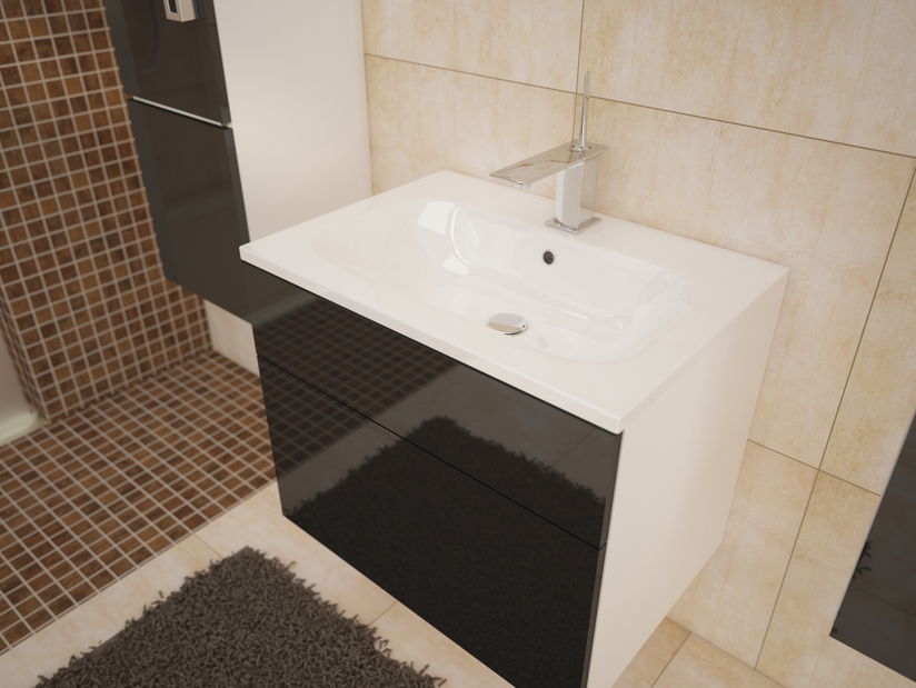 Fürdőszoba Pirton (fényes fekete)