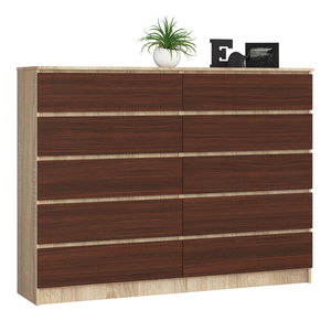 Comodă Kurtinaitis 10SZ (Stejar sonoma + wenge)