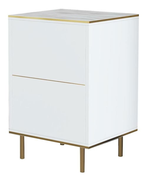 Éjjeliszekrény Mamene 1 (világos márvány + arany)