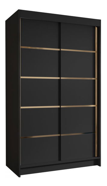 Ormar za garderobu s kliznim vratima Monata IV 100 (crna + bijela + zlatna) 