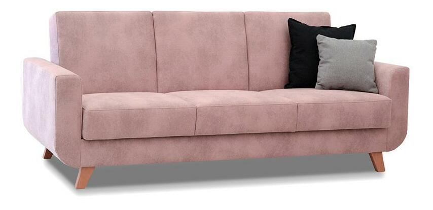 Canapea Canapea trei locuri Kalisz (pudră roz + sticlă)