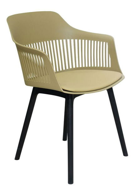 Blagovaonska fotelja Noslono (smeđe-siva + crna) 