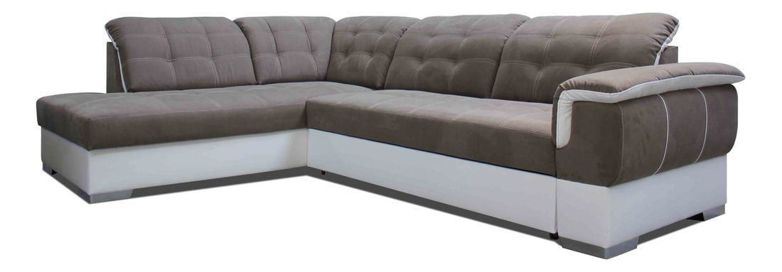 Rohová sedačka Altea L+2F (svetlohnedá + biela) (L)