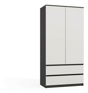 Ormar za garderobu Musecalo 1 (antracit + bijela)