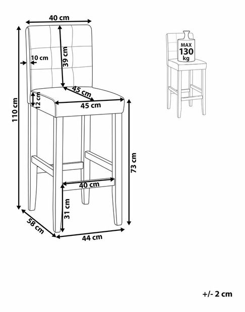 Barová stolička Maton (hnedá)