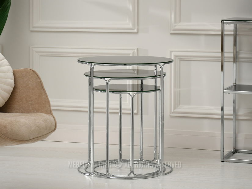 Dohányzóasztal Belianni Zest (fekete márvány + króm)