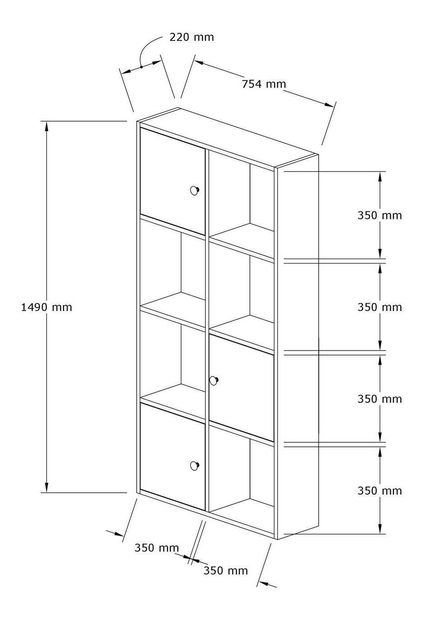 Regál Kitetu (fehér + antracit) 