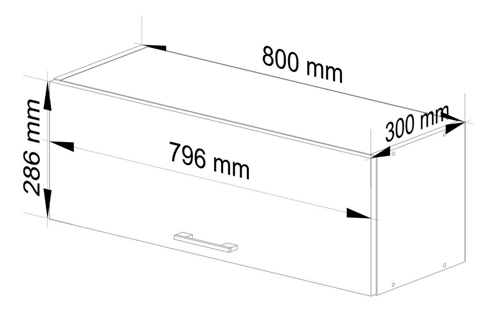 Felső konyhaszekrény Ozara W80 G1 (fehér)