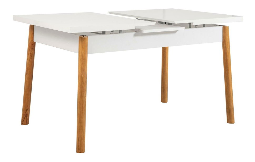 Set mobilier sufragerie Senteago 1 (pentru 6 persoane) (pin atlantic + alb + gri)