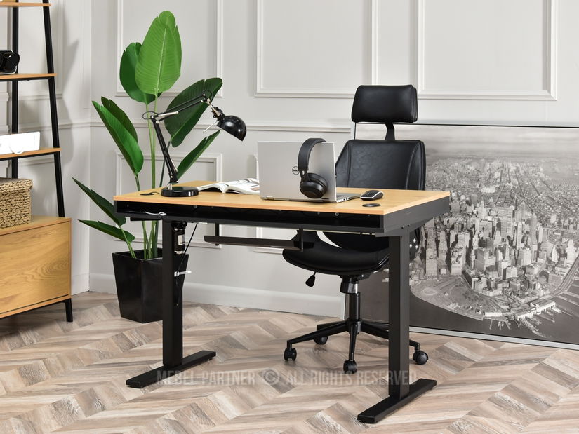 Masă PC Osto 120 (stejar negru + negru)