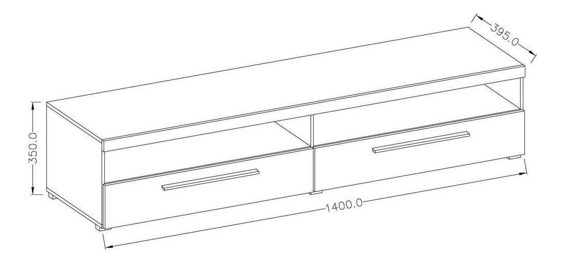 Masă TV/Dulap Indiko Typ 41 (schiefer) (cu iluminat)