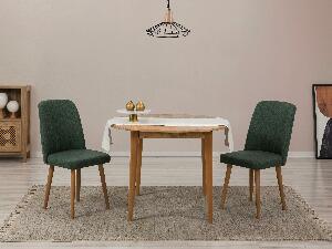 Set mobilier sufragerie Nidupo 8 (verde + pin atlantic) (pentru 2 persoane)