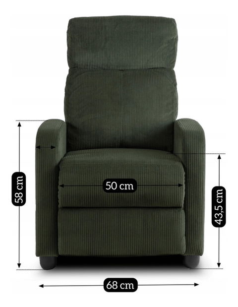 Fotoliu reglabil Dominaba (verde închis) 