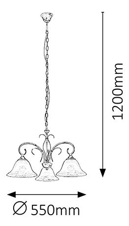 Viseća svjetiljka Katherine 7190 (antička bijela + staklo od rižinog kamena)