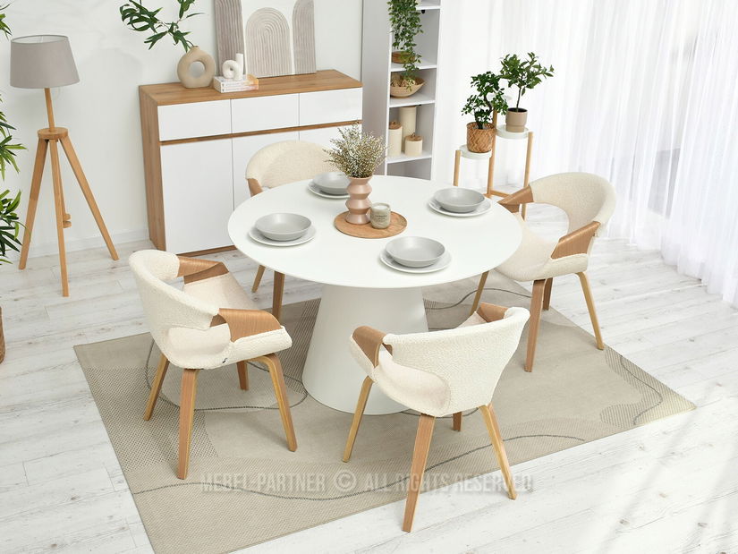 Scaun Kurt (stejar + crem)