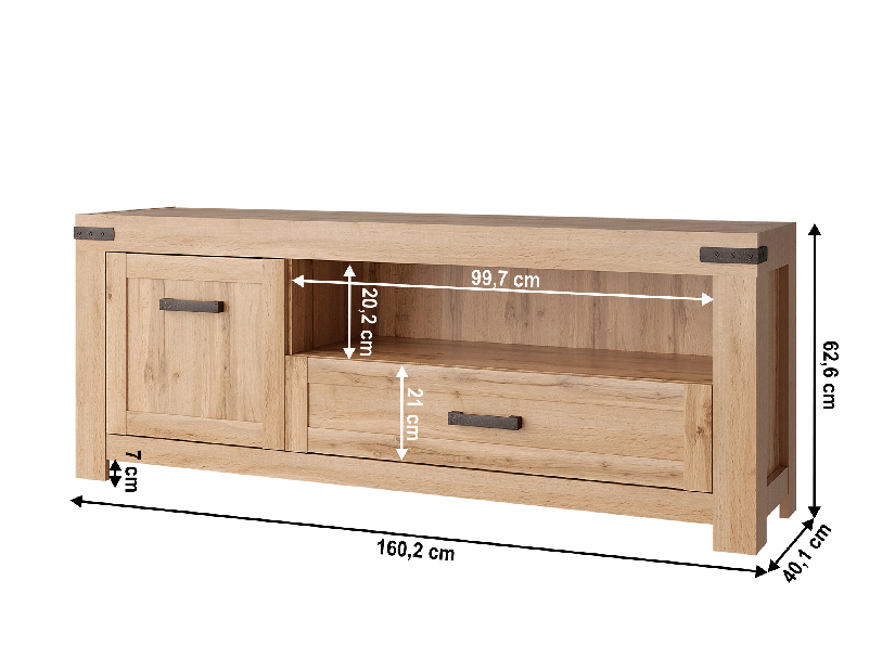 Tv stolić/ormarić Mateo 1d1s/160 (hrast wotan)