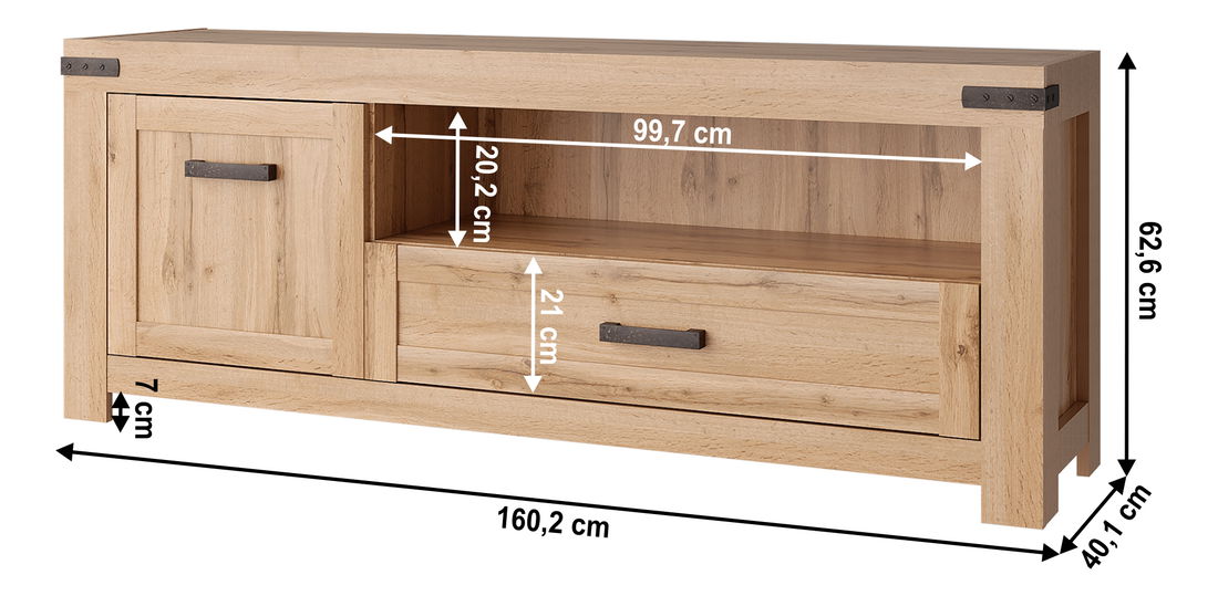 Masă TV Mateo 1d1s/160 (stejar wotan)
