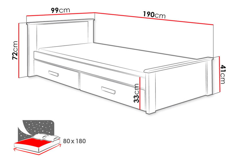 Dječji krevet- Missie 8 (bijela + smeđa)