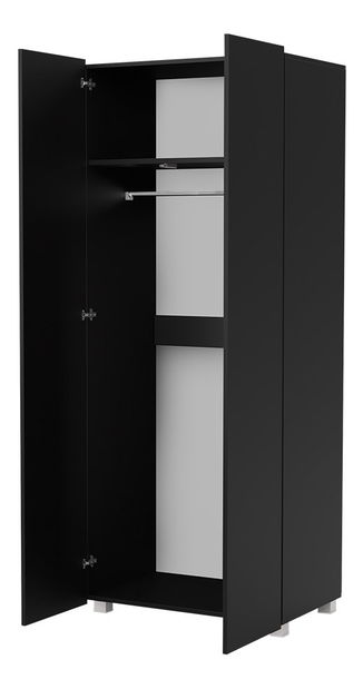 Dulap de haine Brolani BR09 (Negru + lucios negru) 