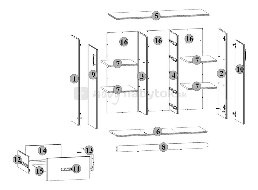 Komoda BRW TIP TOP TKOM 2D/5S (Javor)