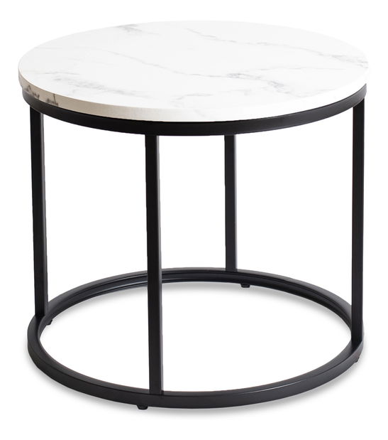 Dohányzóasztal Lala (fehér márvány + fekete)