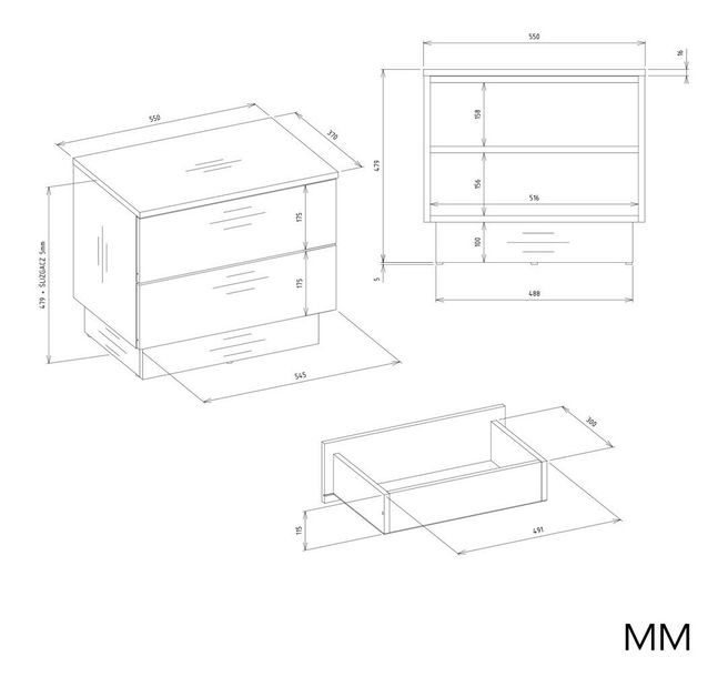 Noptieră Ajuste 1 (cashmir)