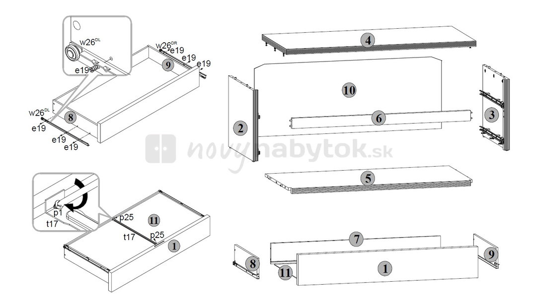 TV stolík/skrinka BRW DOORS HKOM2S 5/12 