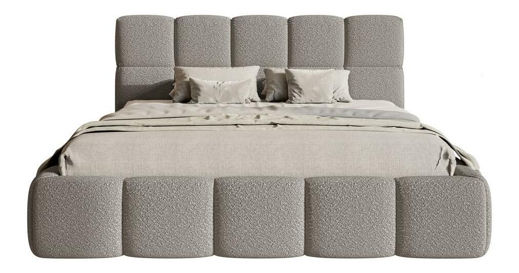 Pat matrimonial 140 cm Cirsten 140B (cu somieră) (Gri)