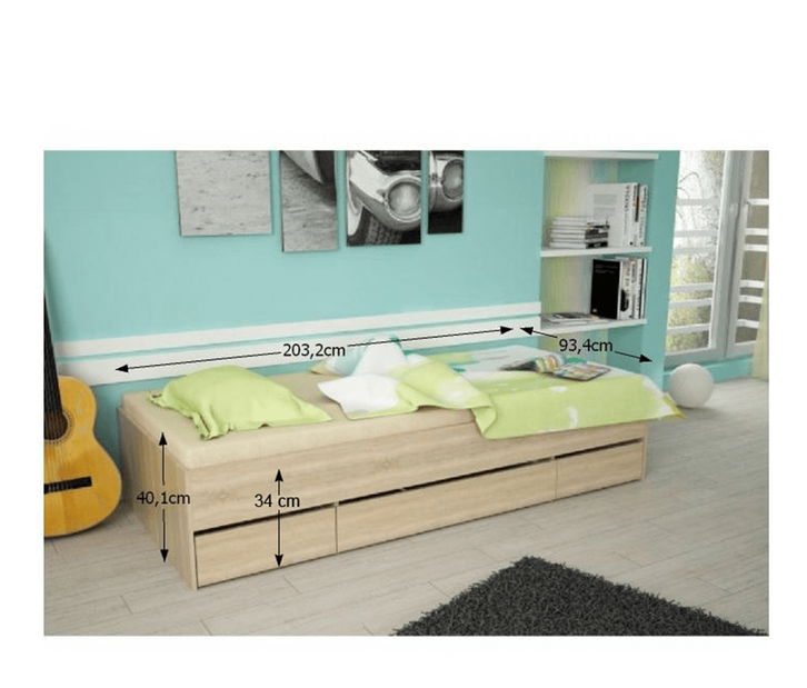 Egyszemélyes ágy 90 cm Matari (sonoma tölgy)