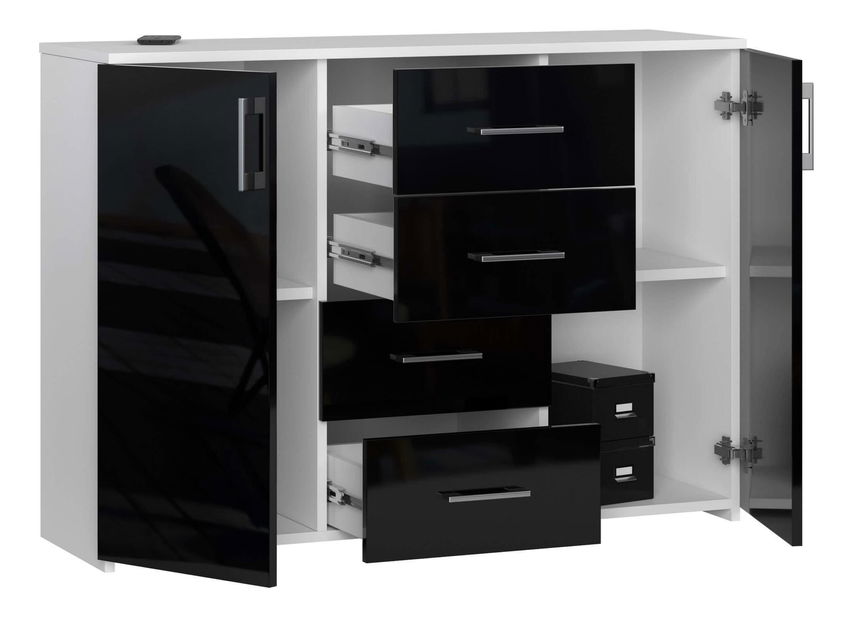 Comodă Kiran (negru lucios)