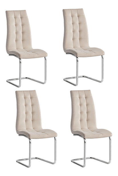 Set 4 scaune de sufragerie Farando NEW (bej + Crom) *vânzare stoc
