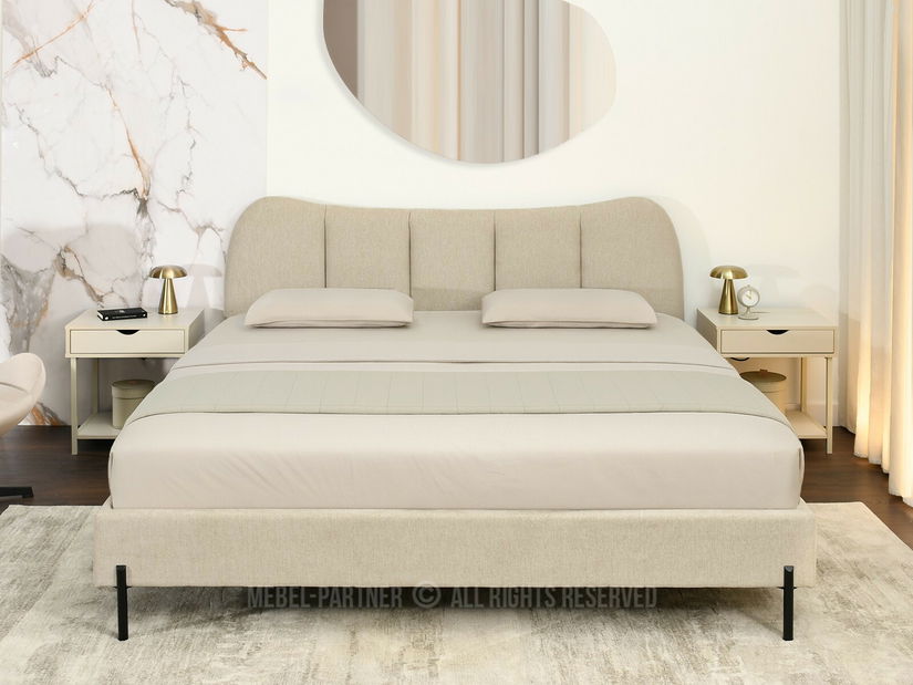 Pat matrimonial 180 cm Golpe 180 (bej + negru)