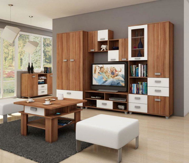 Obývacia izba Solo slivka + biela