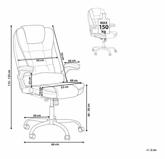 Kancelárske kreslo Rexine (modrá) 