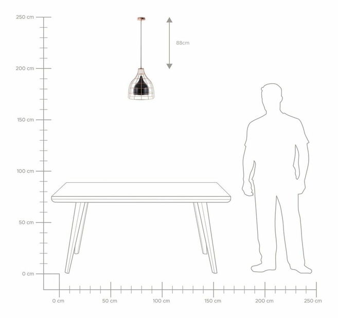 Lampă cu pandantiv Tersa (negru)