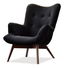 Fotelja za opuštanje Florentino (crni baršun + orah)