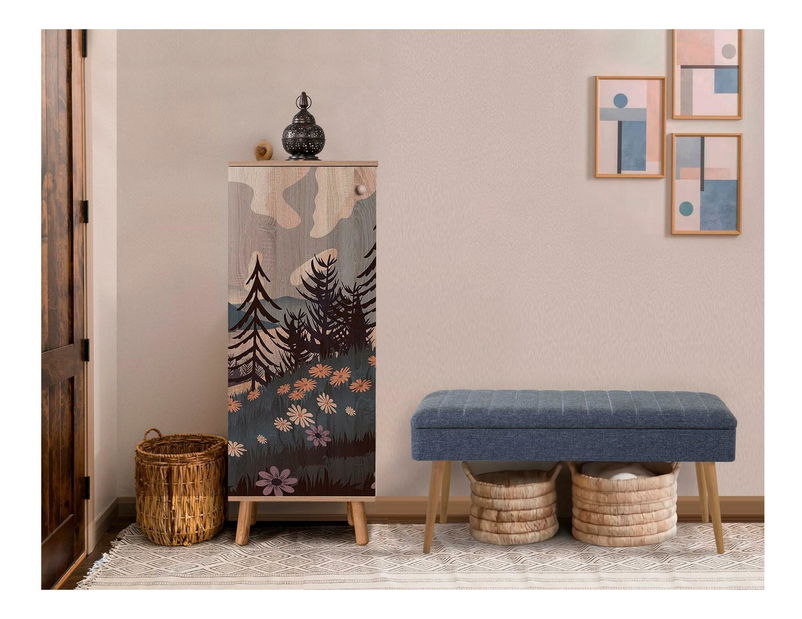 Set za predsoblje Beside 35 (hrast sonoma + tamnoplava)