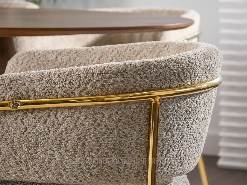 Stolička Sorento (tmavobéžová + zlatá)