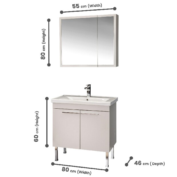 Set mobilier baie Salmi (Alb)